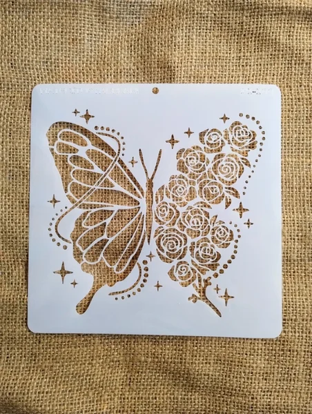 Stencil 20x20 Mariposa