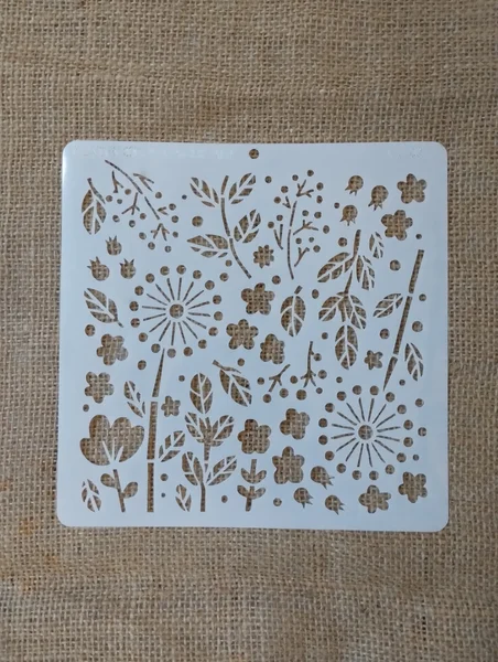 Stencil 20x20 Fondo floral