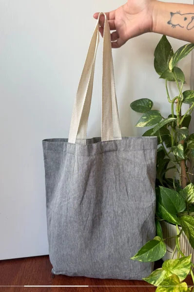 Bolsa Tela gris 35x40